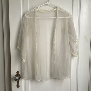 Lace Trim Sheer Cardigan